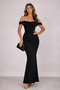 ELVA | Bordeaux Sculpted Maxi Dress