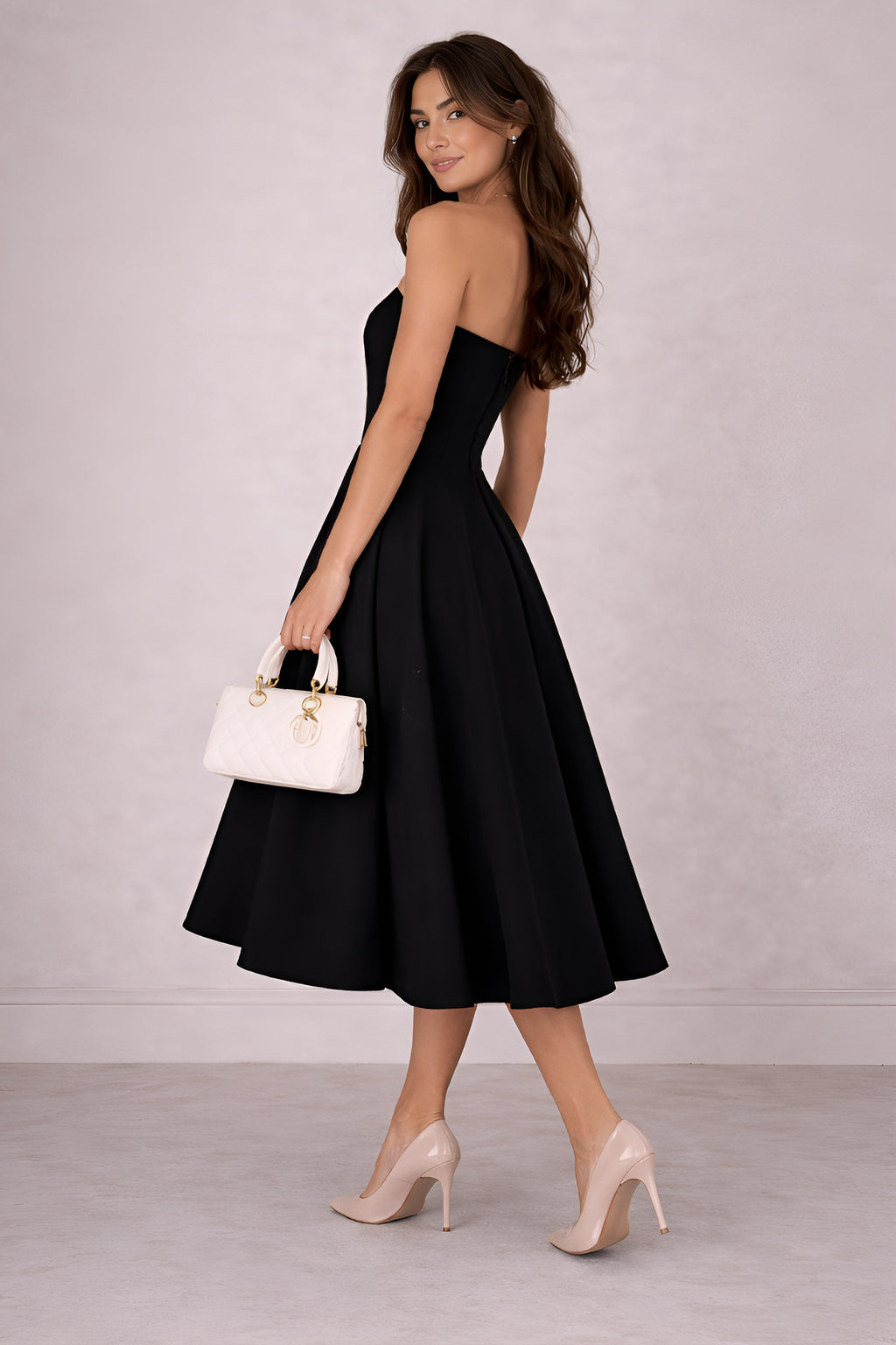Elva/Signature Strapless Midi Dress